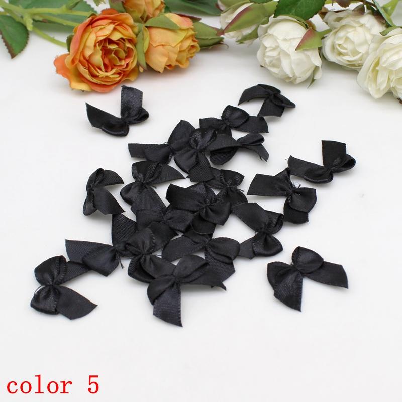 50 or 100pcs 25mm Colourful Ribbon Bows Small Size Polyester Satin Ribbon Bow Flower DIY Craft Decoration