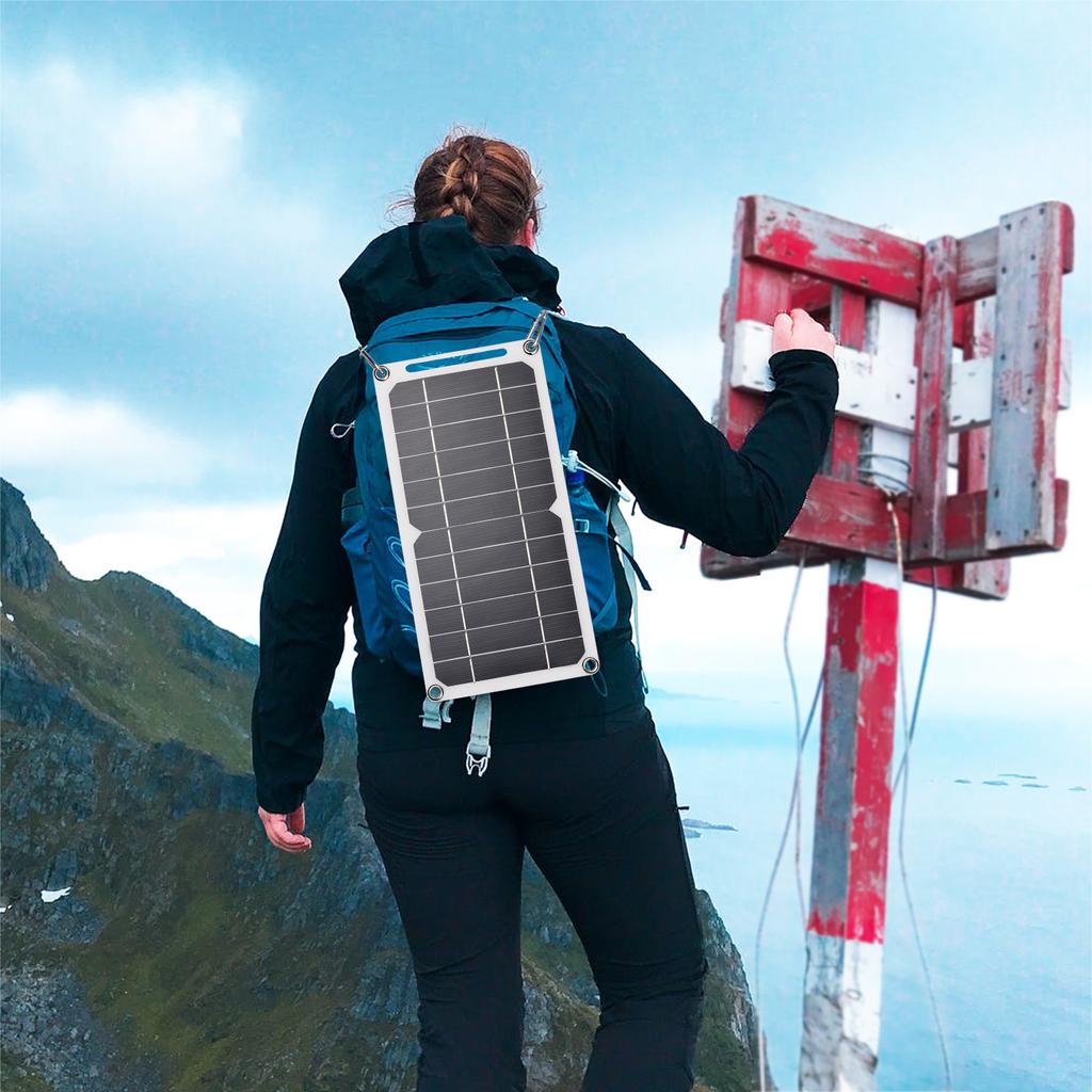Солнечная панель 6W 5V с USB-портом, 2 шт., карабин, монокристаллический кремниевый солнечный элемент для использования на открытом воздухе