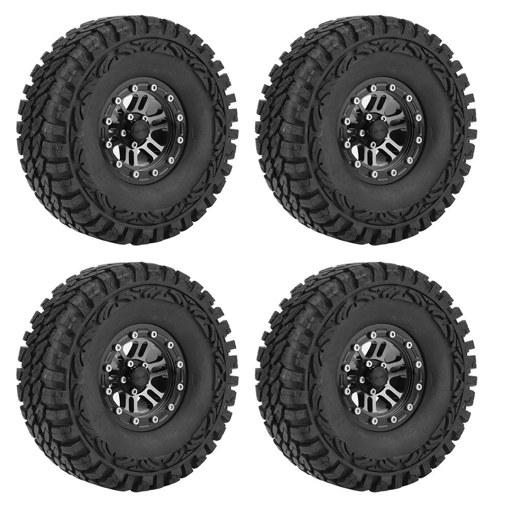 4pcsset 1:10 Crawler Tires Rubber Tyres Metal Hubs RC Accessory Remote Control Car Part