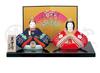 Yakusigama Nishikisai Imperial Prince and Princess Seated Doll (Hanamai, Small) [2413] Festival Charm, Celebration Ornament, Interior Decoration
