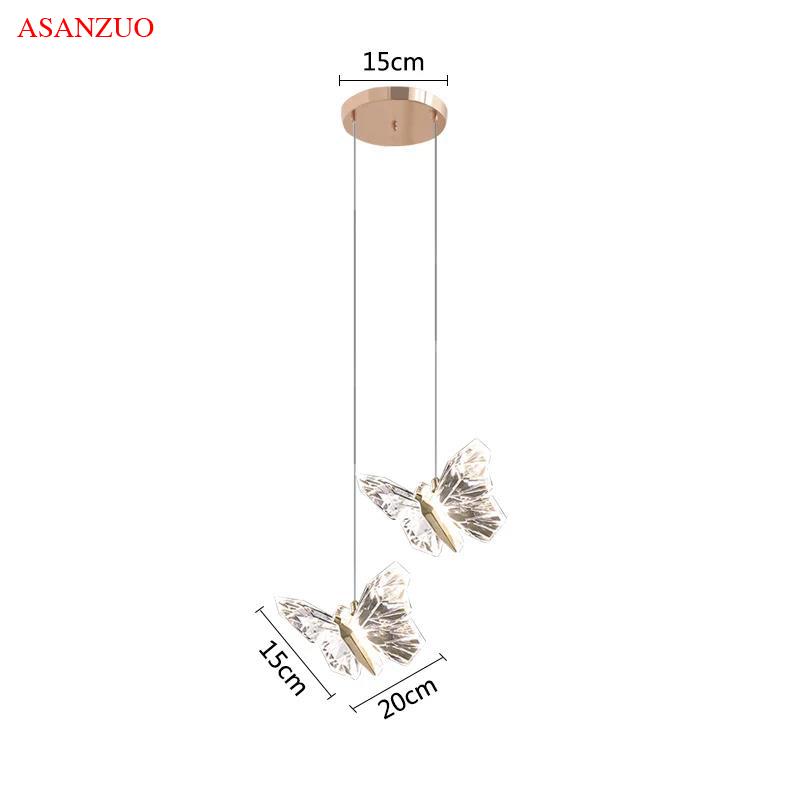 Светодиодные подвесные светильники в форме бабочки, прикроватный подвесной светильник, современный светильник для столовой, гостиной, домашнего декора, многосветильник для вестибюля, лестницы