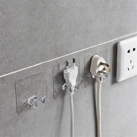 10/20 шт. настенные крючки для хранения, держатели для шнура, прозрачные, легко устанавливаемые, самоклеящиеся крючки для укладки кабеля