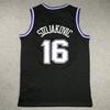 Mens Retro Basketball Jersey Peja Stojakovi Sacramento Kings 16 Cotton Sportswear Training Casual Wear