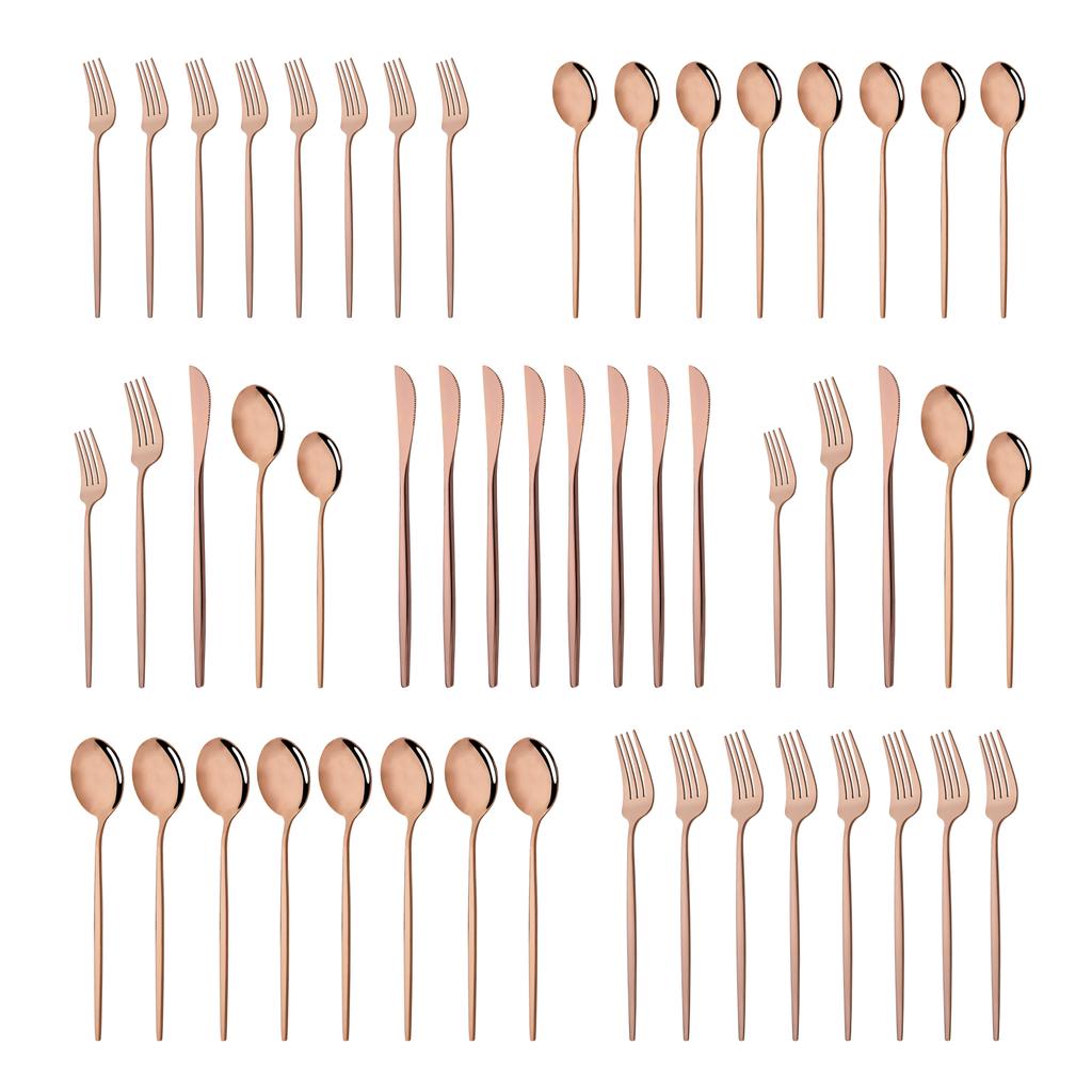 10 человек, черные, серебряные столовые приборы, набор столовых приборов, нож, десертная вилка, ложка, столовая посуда, набор посуды из нержавеющей стали, вечерние кухонные инструменты