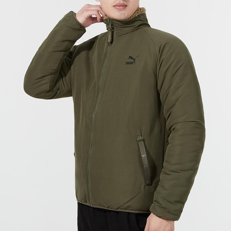 Puma Двусторонняя куртка из шерпы, мужская куртка, военный зеленый 846428-44