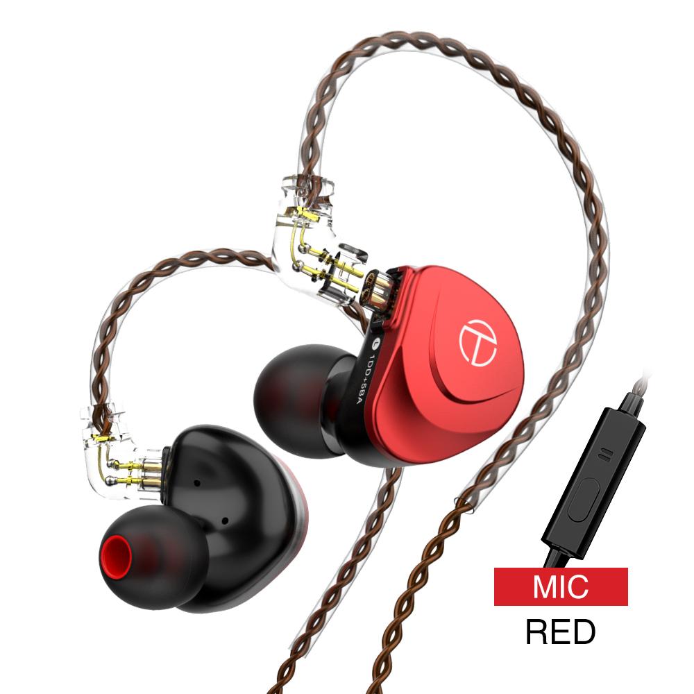 TRN V90S 5BA+1DD Metal Headset Hybrid HIFI Bass Earbuds In Ear Monitor Noise Earphone Noise Cancelling Earbuds Sport Headphone