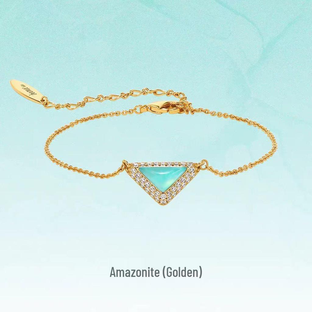 Ожерелье из натурального камня треугольной формы с бриллиантами - Роскошное, изысканное и универсальное колье-цепочка для ключицы для создания высококлассного стиля.