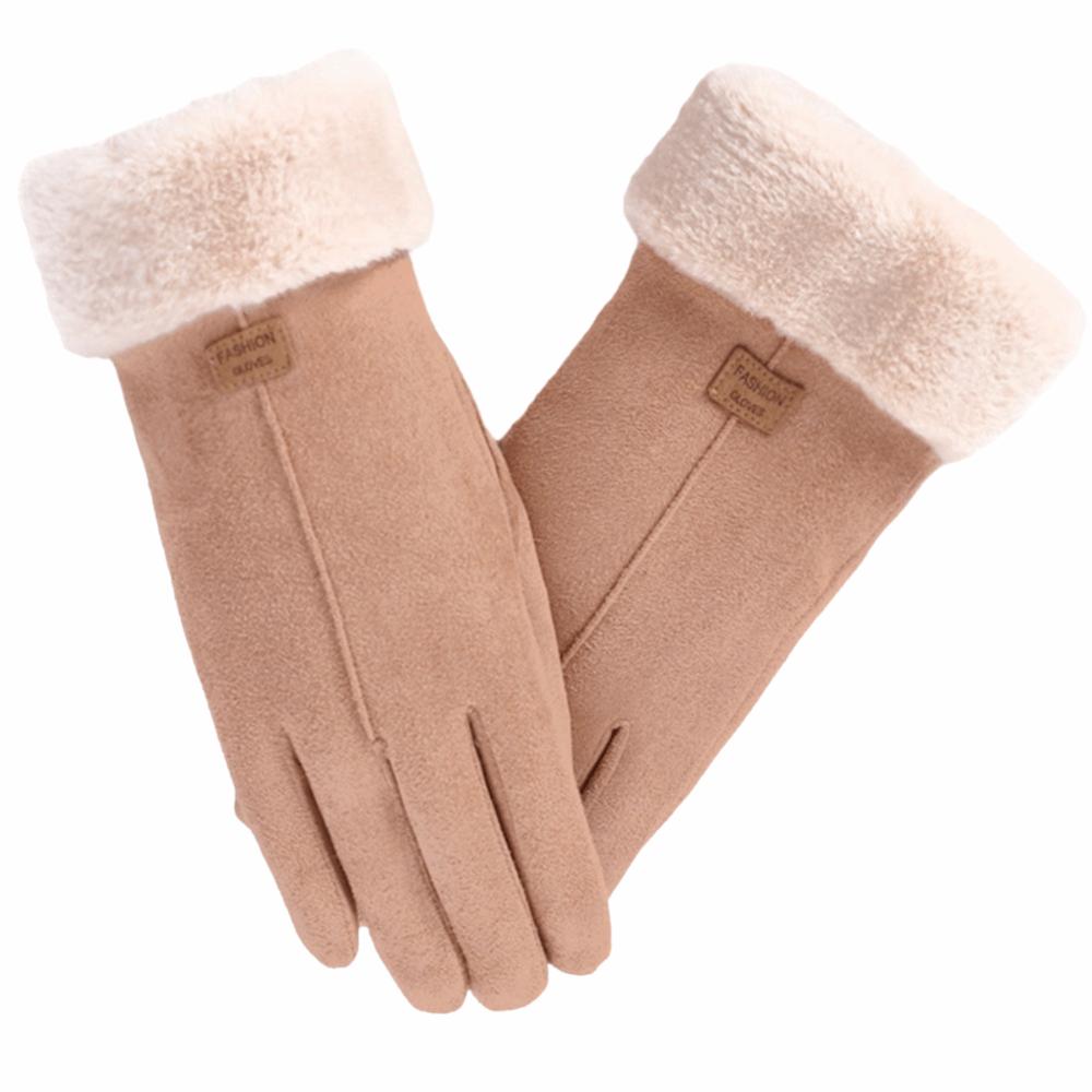 Full Fingers Mittens Soft Women Winter Gloves Fashion Suede Gloves Skiing