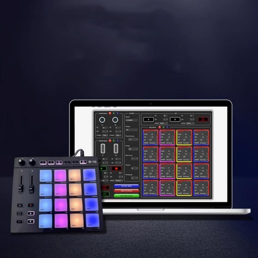 MIDI-контроллер Мини-контроллер Pad USB-подсветка барабанные пэды Beat Maker Machine 6 назначаемых ручек Note Repeat Full Level Buttons