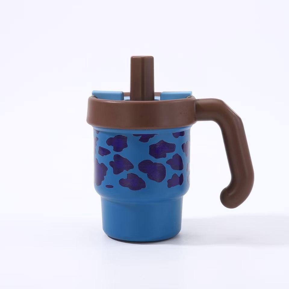 Bablov Leopard Print 316 Stainless Steel Straw Cup - Multi-color, Detachable, Portable Thermos with High-Quality Design