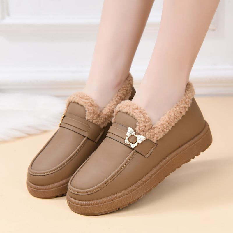 Новые водонепроницаемые хлопковые ботинки, женские флисовые утепленные теплые зимние ботинки, модная повседневная обувь