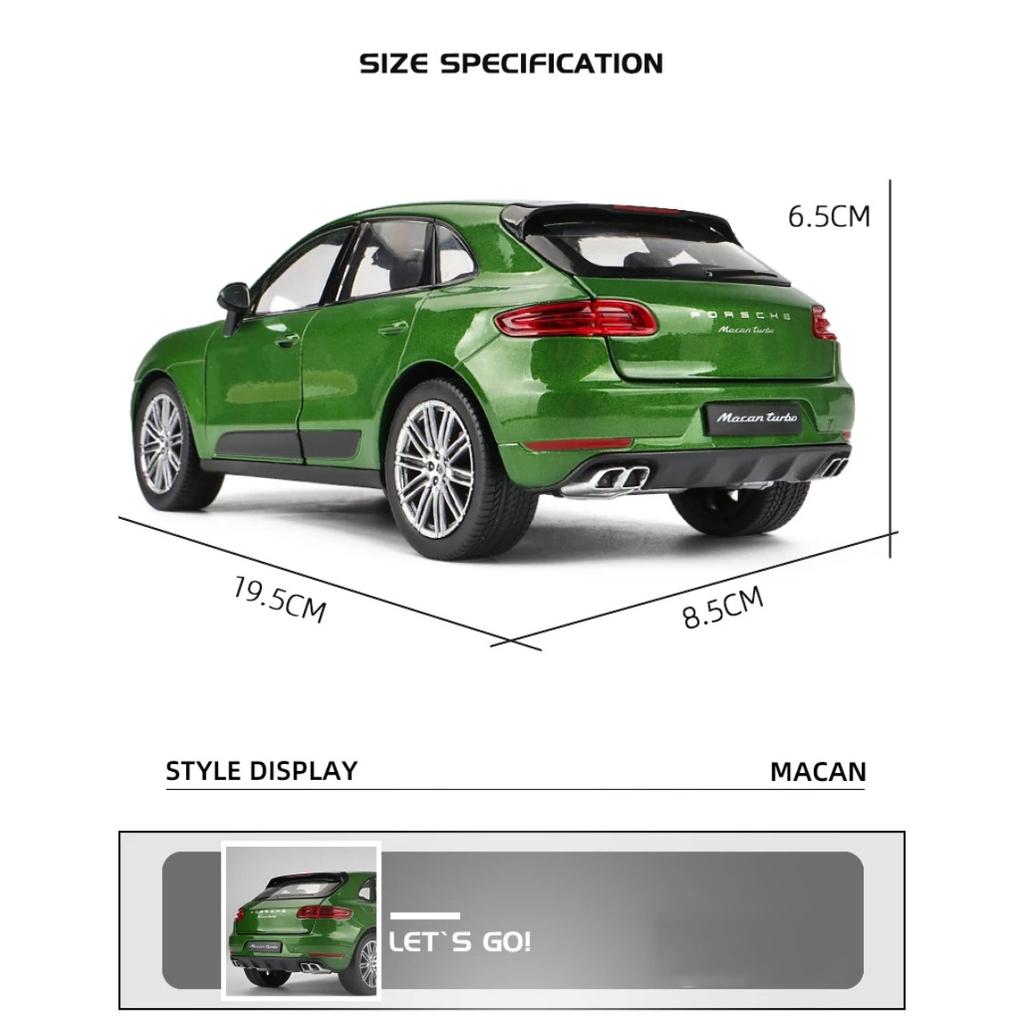 Welly 1/24 Porsche Macan Turbo SUV Alloy Car Diecasts & Toy Vehicles Car Model Miniature Scale Model Car Toy for Children