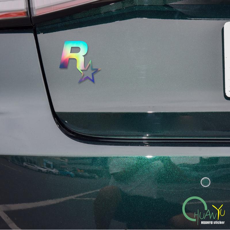 Персонализированная пятиконечная звезда R Star Автомобильный логотип Наклейка на кузов автомобиля Треугольная наклейка на окно Крышка топливного бака Наклейка на автомобиль