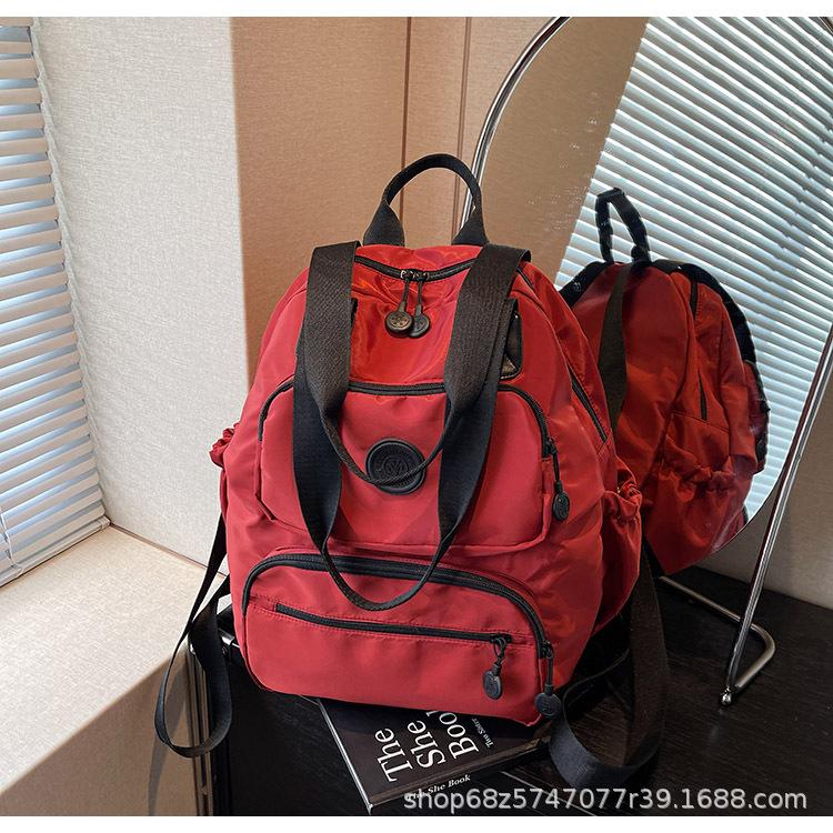 2025 New Large Capacity Casual Backpack Casual Travel School Bag Nylon Cloth Hiking Bag Lightweight Shoulder Bag