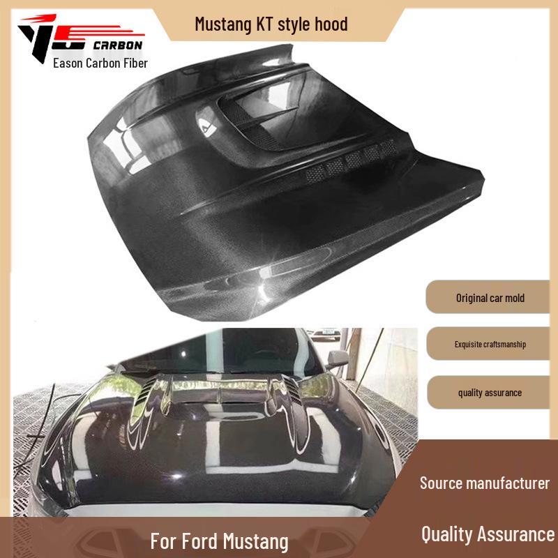 2015-2021 Mustang Carbon Fiber Engine Hood Bonnet Accessory