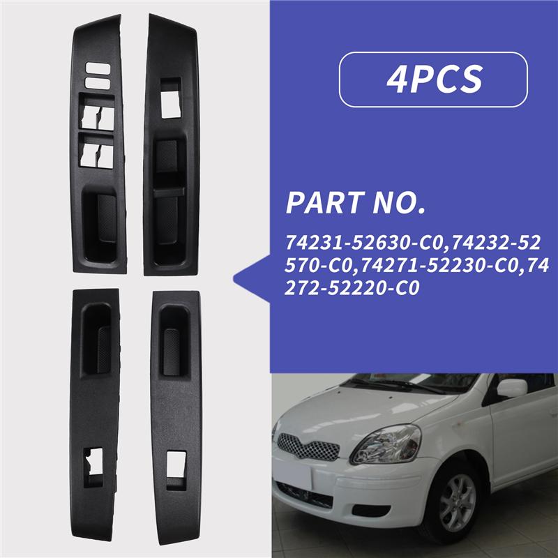 RHD For Toyota Vitz 2010 - 2014 Window Lift Control Switch Protection Cover Panel Frame 74231-52630-C0,74232-52570-C0-A09E