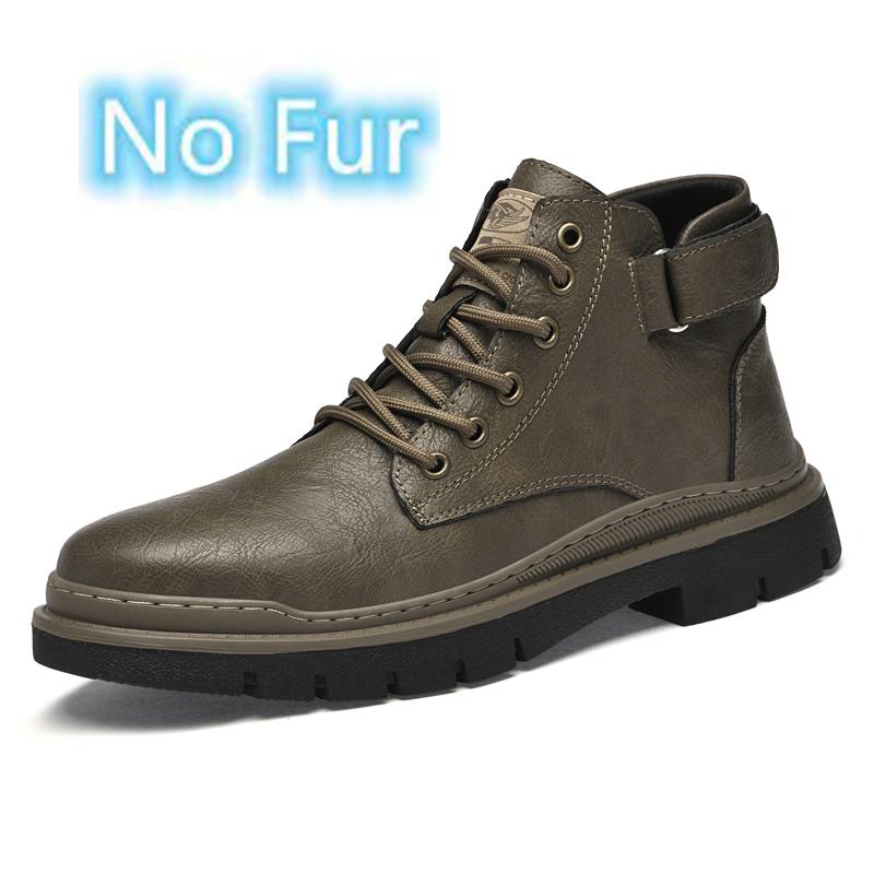 FashionGenuine Leather Men's Motorcycle Boots Luxury Brand Male Ankle Boots Retro Handmade Lace Up Shoes High Top Man Walking Footwear