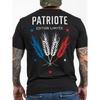 Men'S Limited Edition French Back Print Patriot T-Shirt - French National Colors Wheat Sheaf Design, Soft Breathable Comfort Fit Round Neck Short