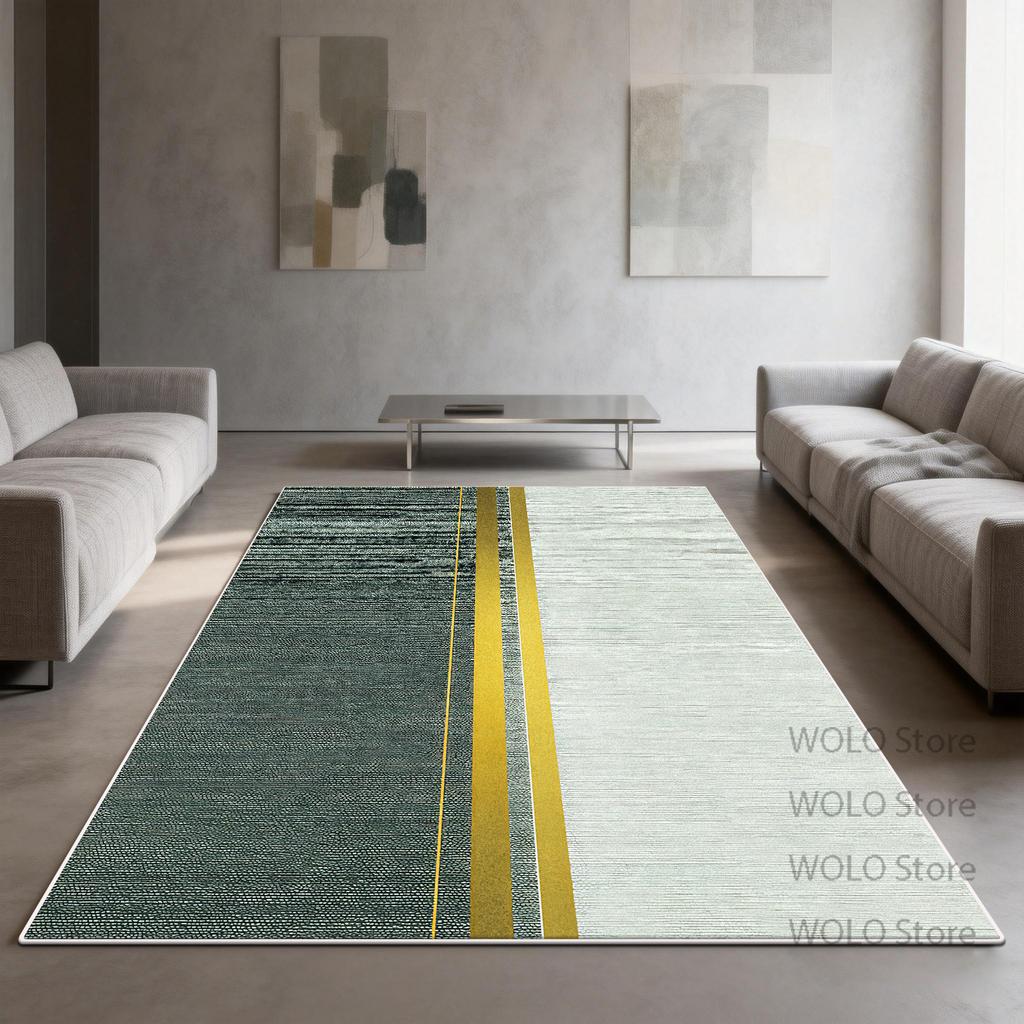 Modern Green Rugs Geometric Living Room Decoration Luxury Bedroom Customizable Carpet Washable Antiskid Study Floor Mat Lounge