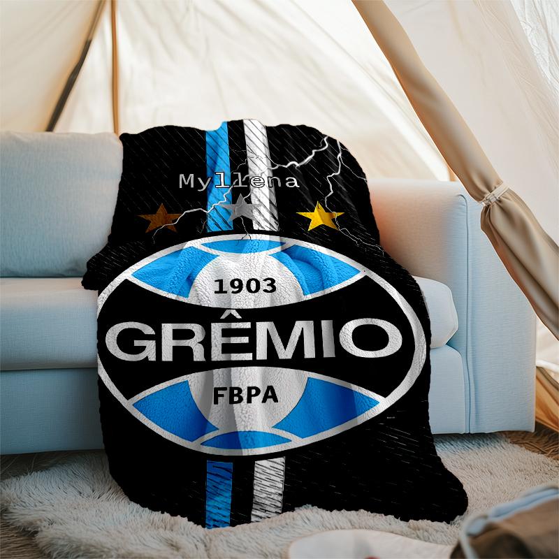 Grêmio logo printed blanket—lightweight,soft,warm;versatile blanket all seasons—perfect as &air-conditioning throw,nap blanket