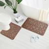Вышитый бархатный коврик цвета коралловой гальки, ковер для ванной комнаты, впитывающий коврик для ног в форме буквы U для ванной комнаты, дверной коврик, комплект из двух предметов