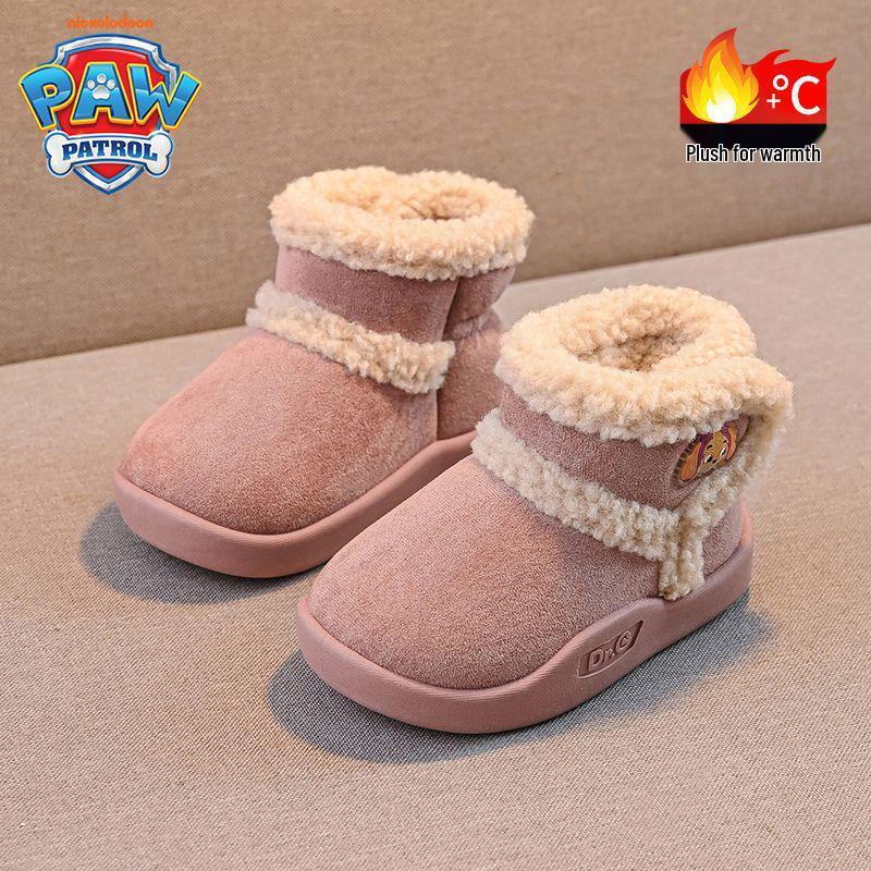 Paw Patrol Plush-Lined Kids' Slip-On Shoes: Autumn/Winter 2025, Round Toe, Lightweight, Chinese Style