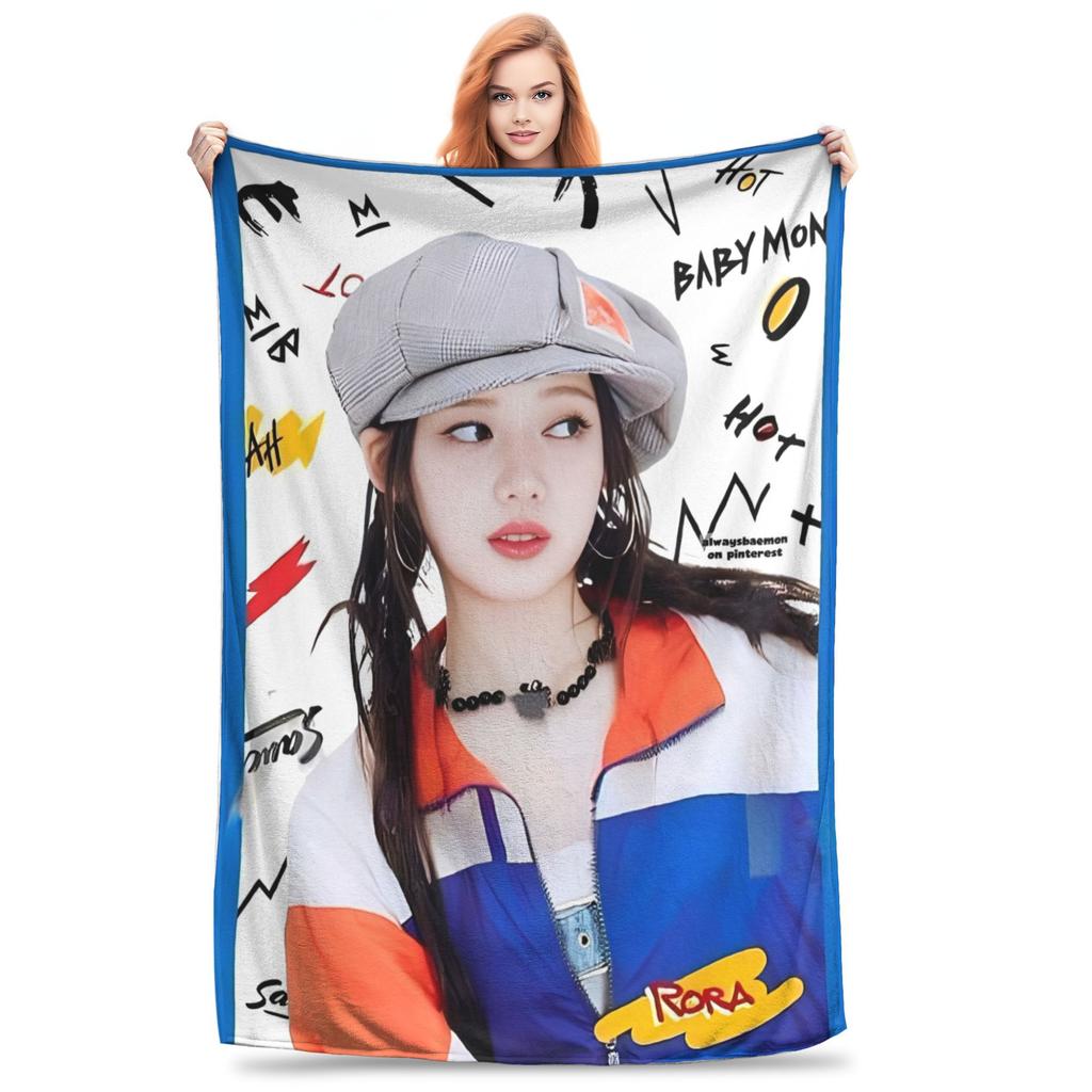 Babymonsters KPOP Фланелевое одеяло Потрясающие пледы для дома 200x150см Покрывала,