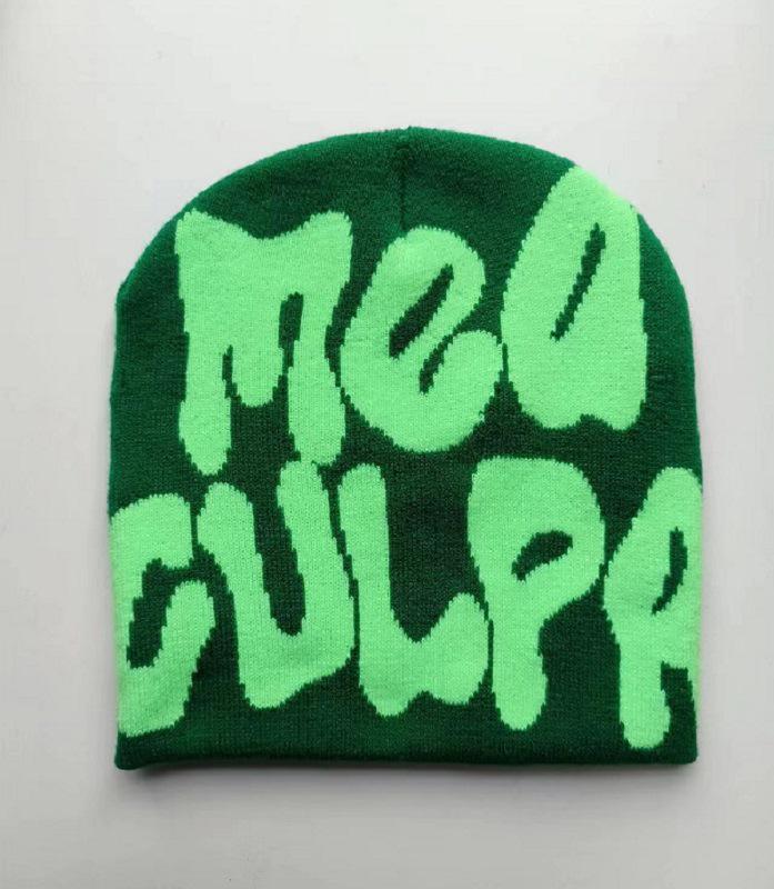 Hip Hop Trend Letter Knit Beanie - Unisex Wool Jacquard Hat