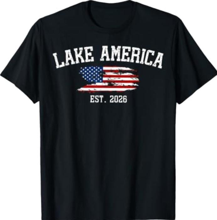 Озеро Америка Основано 2026 Флаг США Футболка
