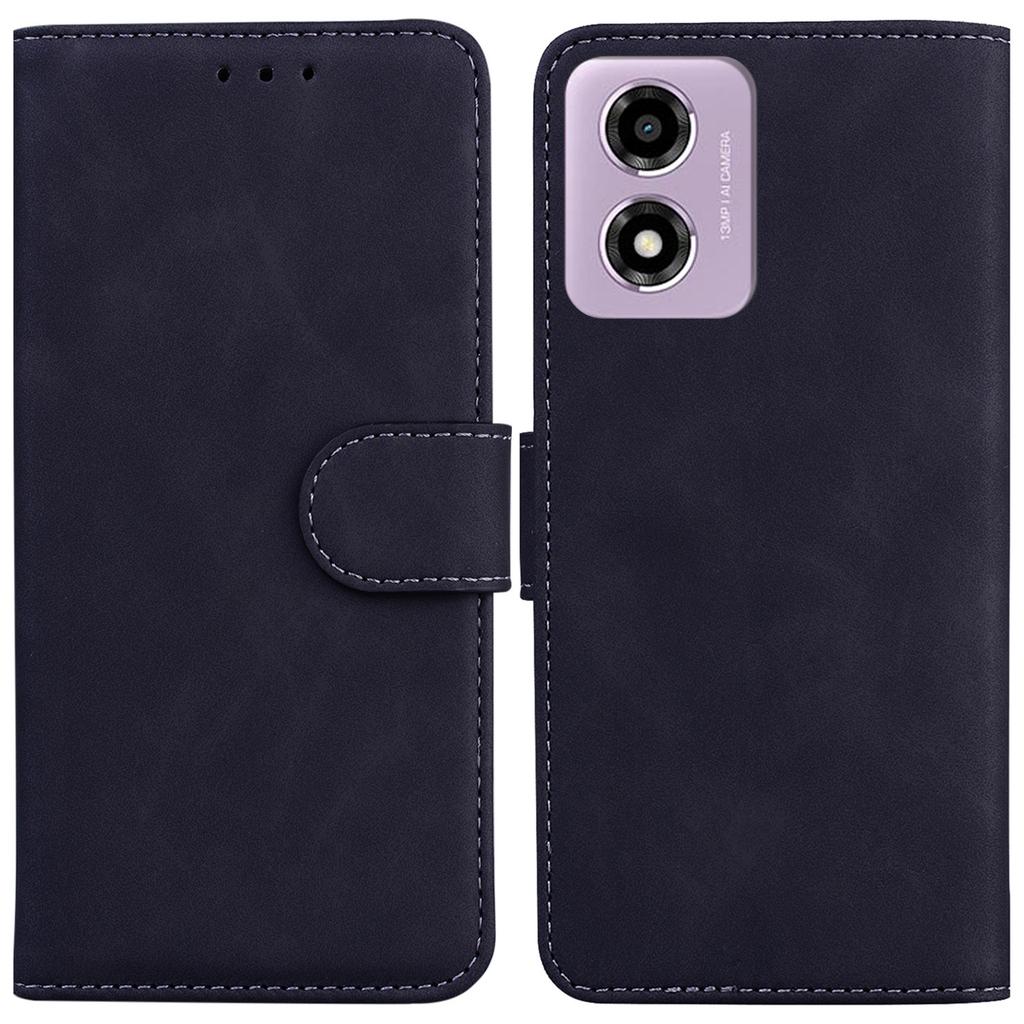 For Motorola Moto G04s 4G/E14 4G Wallet Case Solid Color Leather Phone Cover