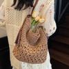 Кисточка соломенная плетеная сумка 2025 новая большая вместительная ажурная плетеная женская сумка пляжная сумка для моря модная на плечо под мышку