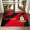 Crystal Velvet Square Rug Custom NameBayer Leverkusen Football Pattern Non Slip Home Floor Decor Rug