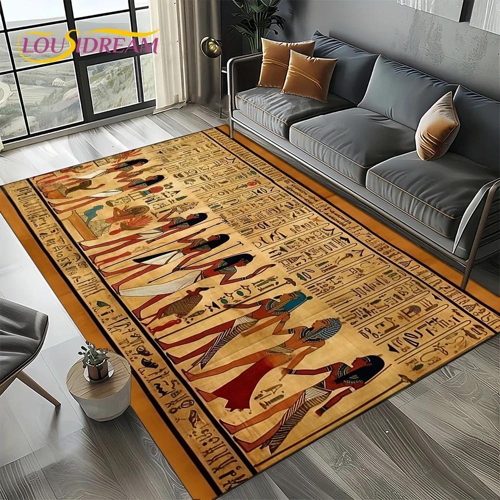 Настенная роспись Древний Египет Иероглифы Мифология Ковер Коврик для Гостиной Спальни Декор Дивана, Нескользящий Коврик для Пола
