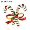 Christmas Bowknot Brooch Enamel Crutch Corsage for Women Men Sweater Bag Hijab Pins