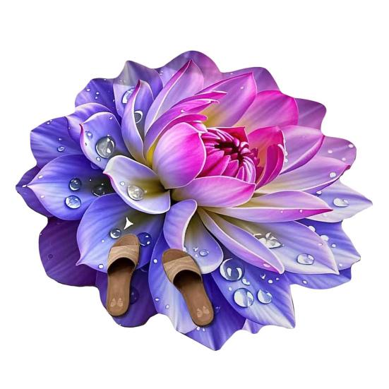 Цветочный коврик для пола Нескользящий Впитывающий коврик для ванной Декоративный 3D Реалистичный узор Цветочный коврик для гостиной Ванной Кухни