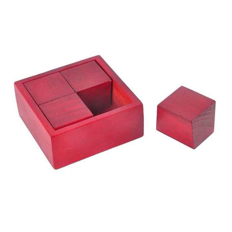 Impossible Wooden Brain Teaser Puzzle Box Cleverly Place Four Pieces Logic Cube High Difficulty Iq Challenge For Kids Adults