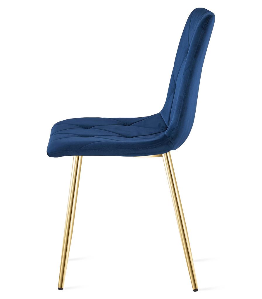 LIBRA chair - navy blue velvet / gold legs x 2