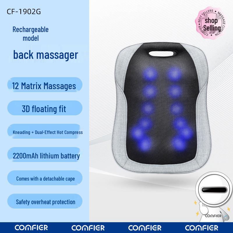 Full Body Massage Cushion with Heat, Lumbar Kneading & Electric Back Massager for Car & Home, Free Shipping