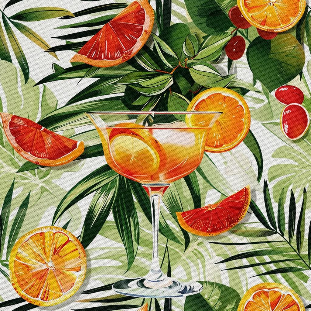 Outdoor Dekostoffe Oxford - Motiv Cocktail | Dx8711