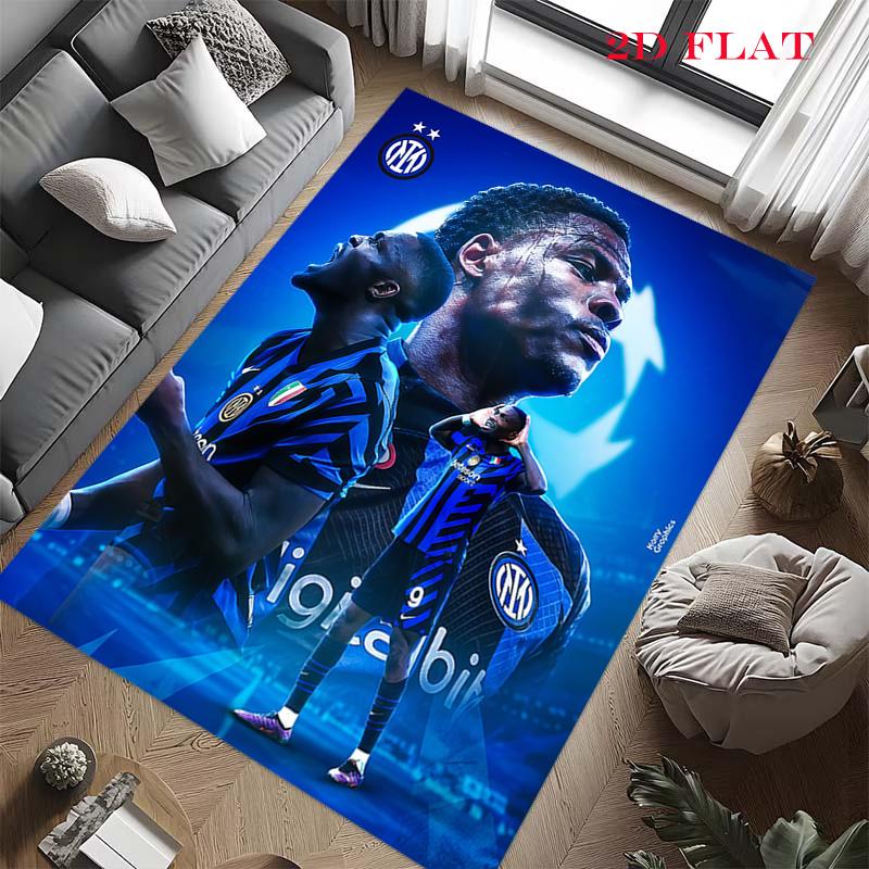 Ковер с изображением команды «Интер Милан» для гостиной, спальни, дома, декора дивана, нескользящий коврик для игр детей