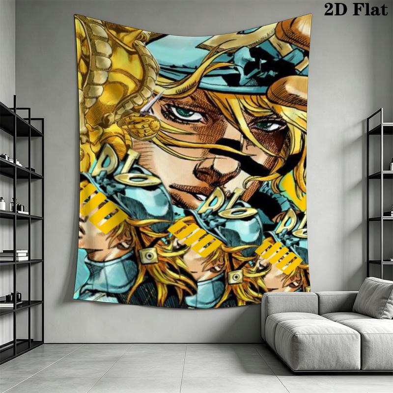 JoJo's Bizarre Adventure Wall Tapestry Aesthetic Wall Hanging Printed Fabric Blanket Decorative Tapestries for Bedroom Living Room Home Decor