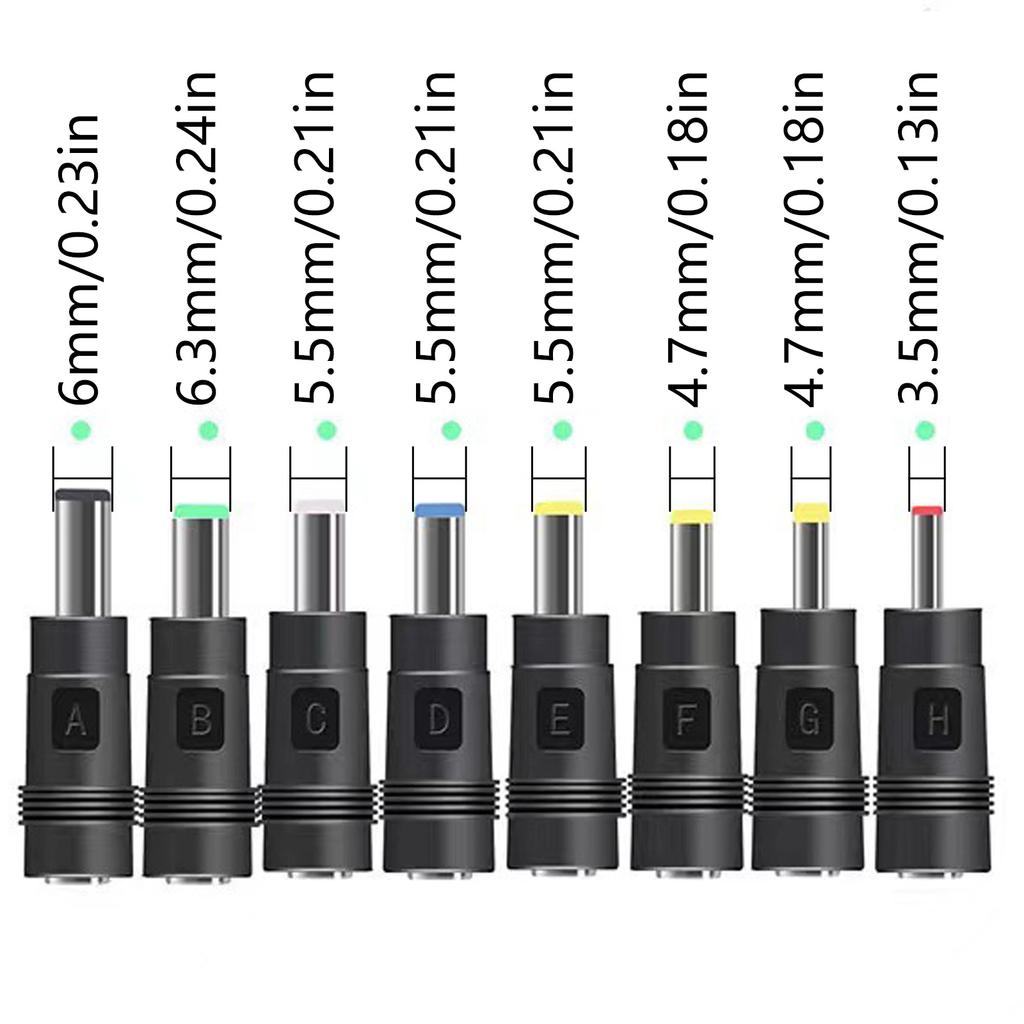 8 шт. Адаптеры питания DC5521 (мама) на 3.5x1.35/4.0x1.7/4.8x1.7/5.5x1.7/5.5x2.5/5.5x2.1/6.3x3.0/6.0x4.0 мм (папа)