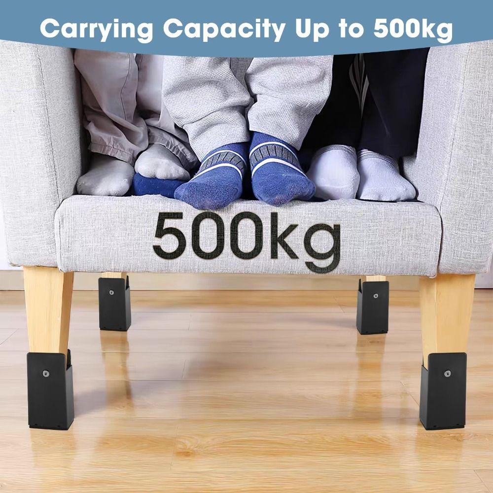 Splint-type Chair Feet Riser Moisture-proof Base Bed Leg Mat  for 10-37 MM Wide Square Furniture