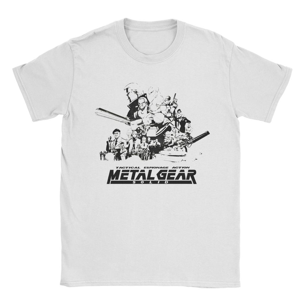 Мужские футболки Metal Gear Solid Черная версия 100% хлопок Смешные футболки с круглым вырезом Футболка с коротким рукавом Одежда Большие размеры