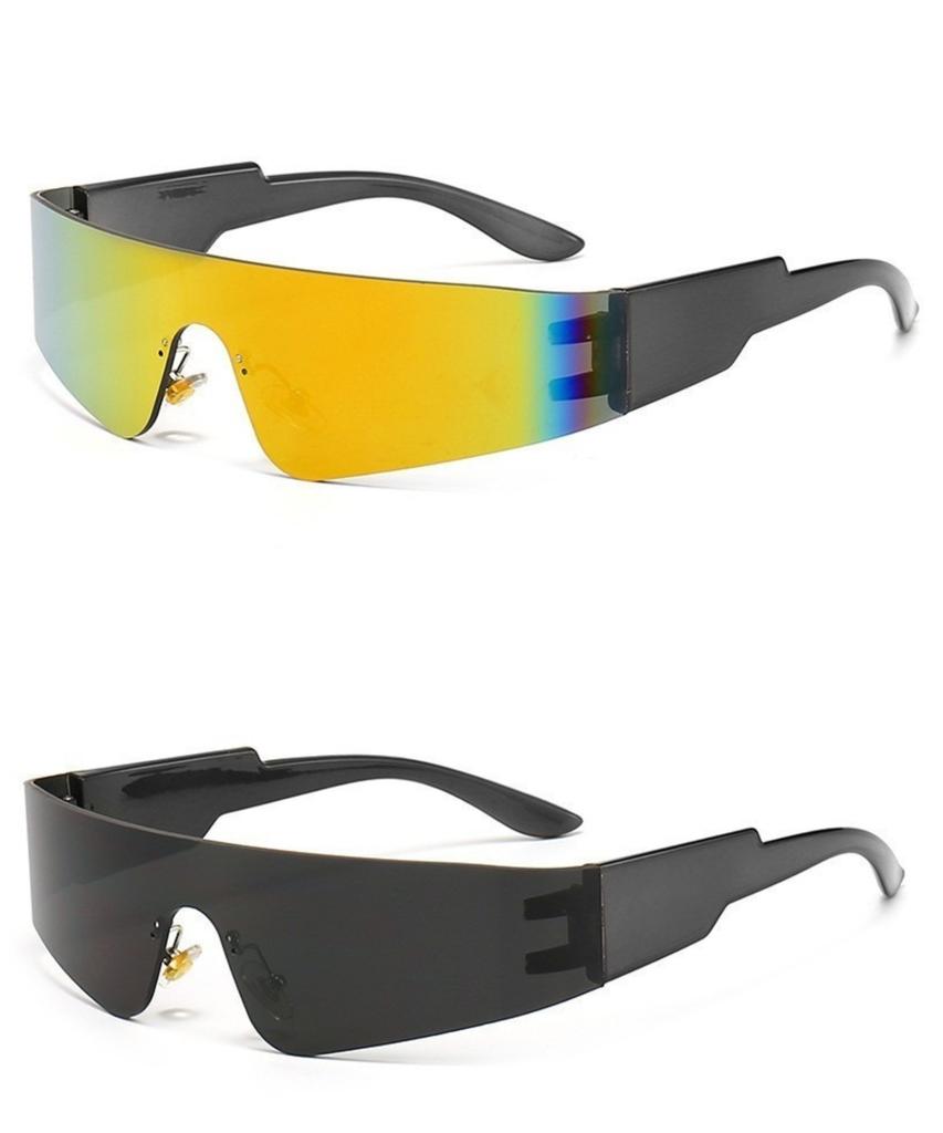 Панк Солнцезащитные очки Моноблок Новые Y2k Безободковые Солнцезащитные очки 2000-х Оттенки Очки UV400 Женские Дизайнерские Очки