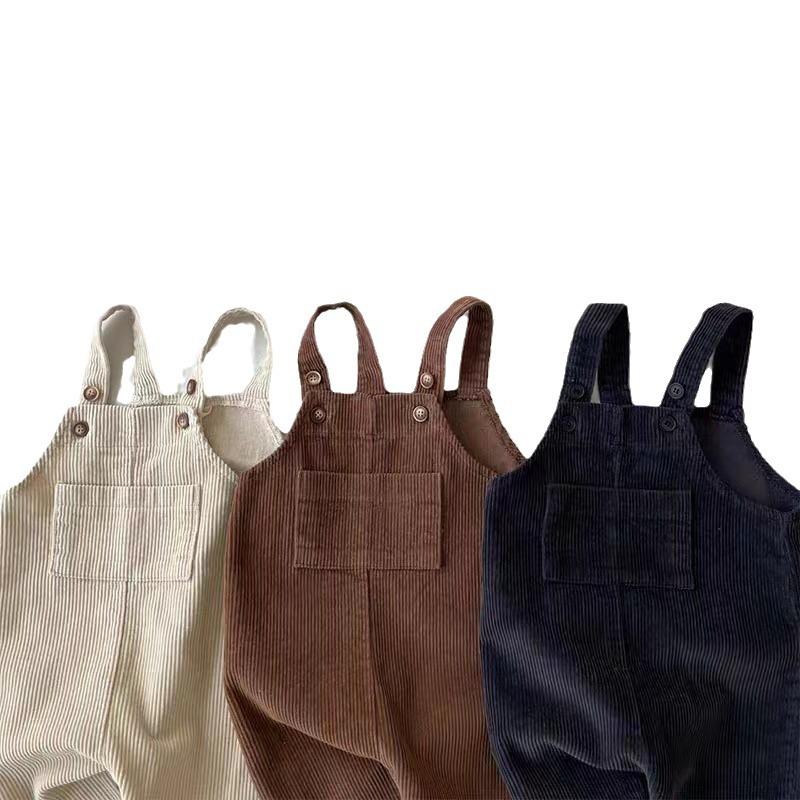 Korean Style Ins Children's One-piece Spring and Autumn Baby Multicolor Corduroy Korean Casual Overalls