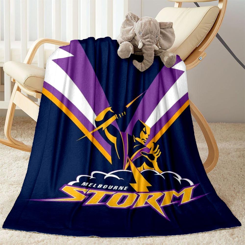 Melbourne Storm Team Logo blankets Suitable for sofas, travel, living rooms also a good gift for friends and family Suitable for all seasons.