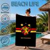 Sport Club Football Crest Printed Microfiber Beach Towel, Soft And Absorbent, Quick-Dry, Ideal for Summer Travel, Beach Essential, Swimming Pool
