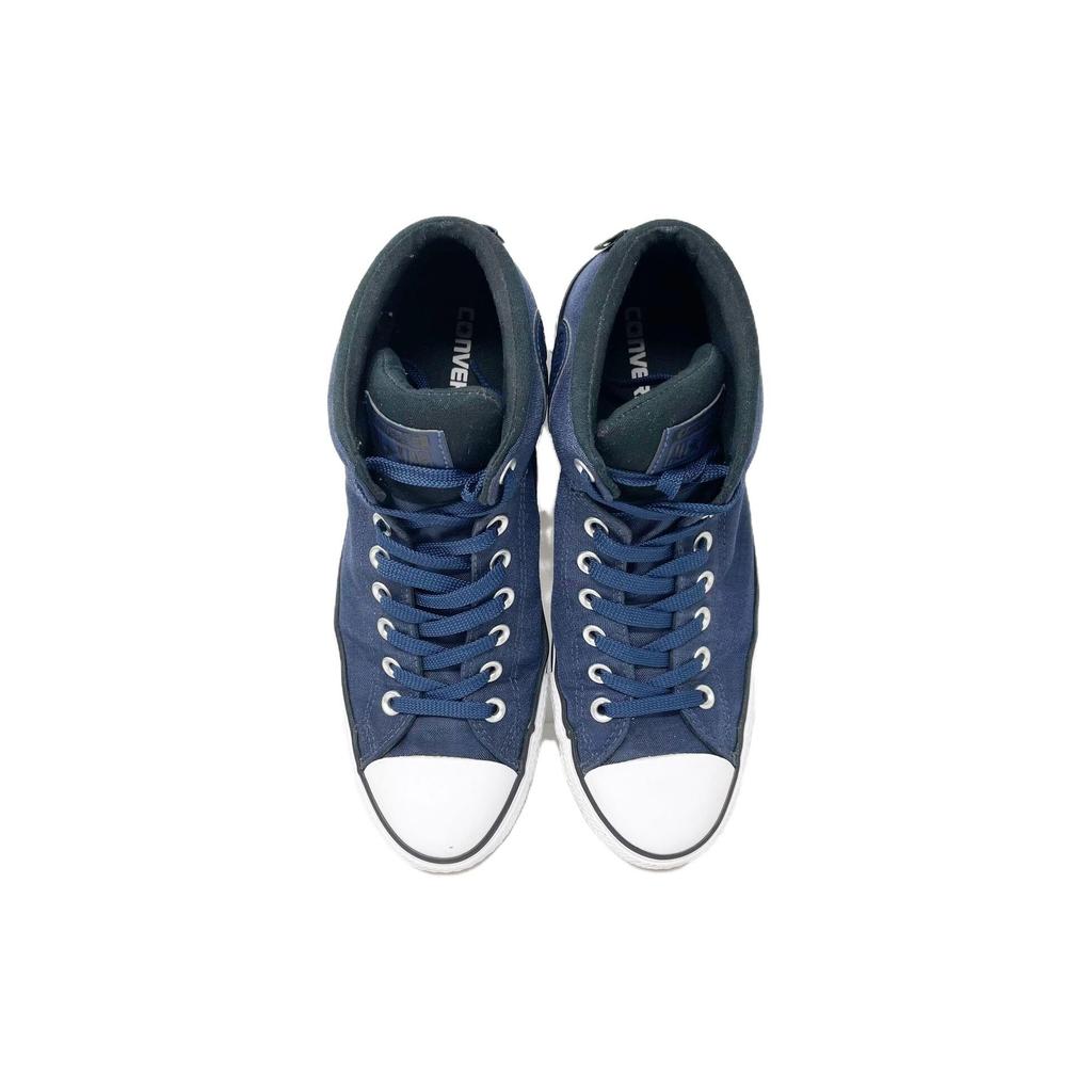 Converse Ctas High Street Удобные Универсальные Прочные Легкие Высокие парусиновые кеды Унисекс Кроссовки Синие Белые 157449C