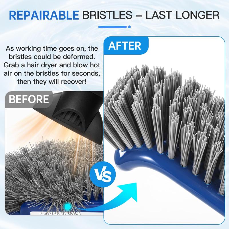 Heavy Duty Swimming Pool Brush Head with Stiff Durable Bristles Curved Design for Pool Wall Floor Step Cleaning Tool